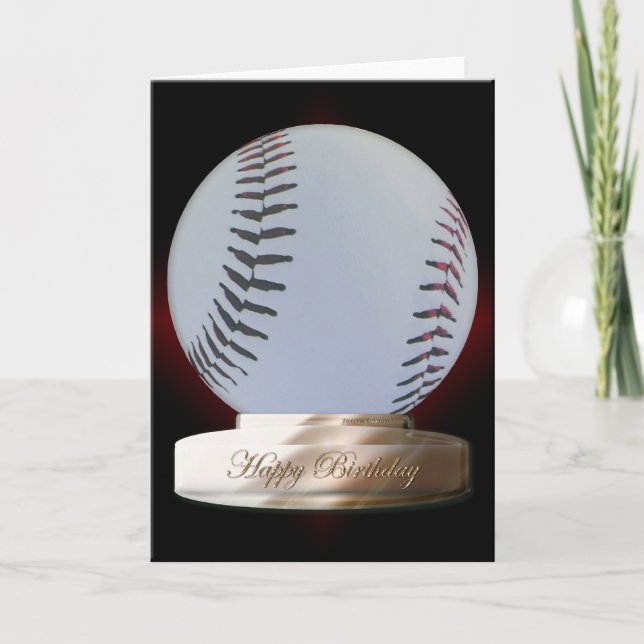 Tarjeta del feliz cumpleaños del béisbol (Anverso)