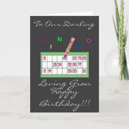 TARJETA DEL FELIZ CUMPLEAÑOS DEL BINGO GRAN