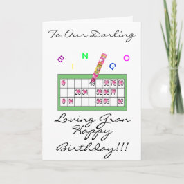 TARJETA DEL FELIZ CUMPLEAÑOS DEL BINGO GRAN
