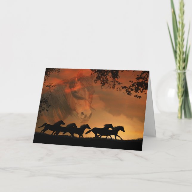 Tarjeta del feliz cumpleaños del caballo (Anverso)