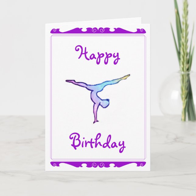 Tarjeta del "feliz cumpleaños" del gimnasta (Anverso)