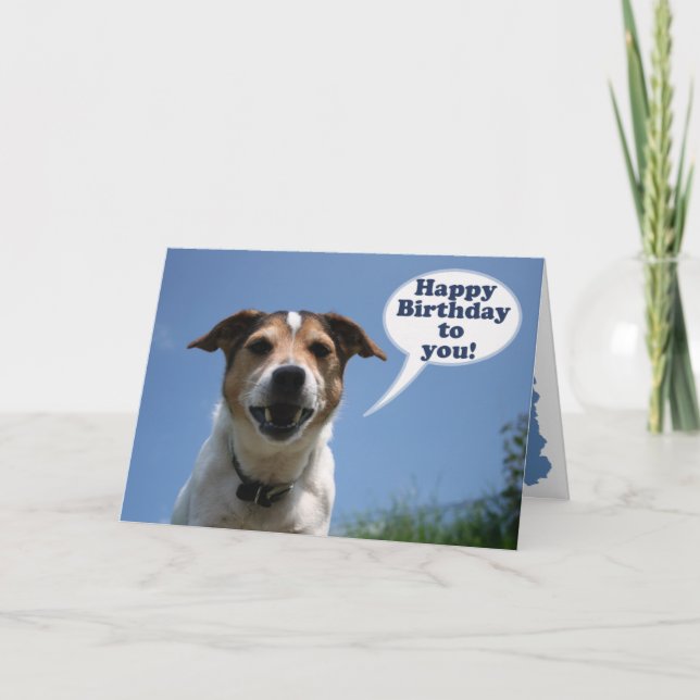 Tarjeta del feliz cumpleaños del perro de Jack (Anverso)