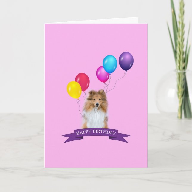 Tarjeta del feliz cumpleaños del perro pastor de (Anverso)