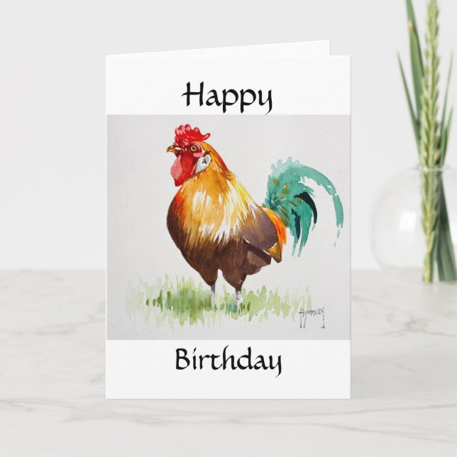 Tarjeta del feliz cumpleaños del pollo (Anverso)