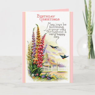 Tarjeta del feliz cumpleaños del vintage