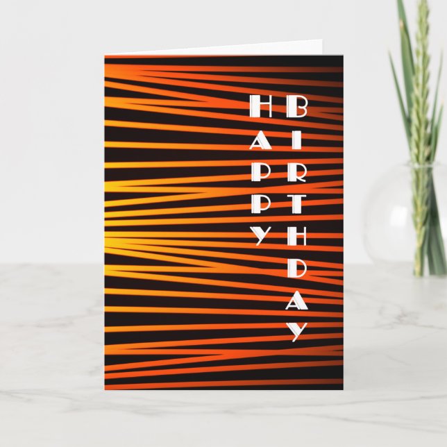 Tarjeta del feliz cumpleaños del vintage del art (Anverso)