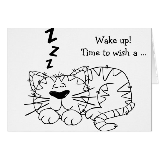 Tarjeta del feliz cumpleaños: Gato el dormir