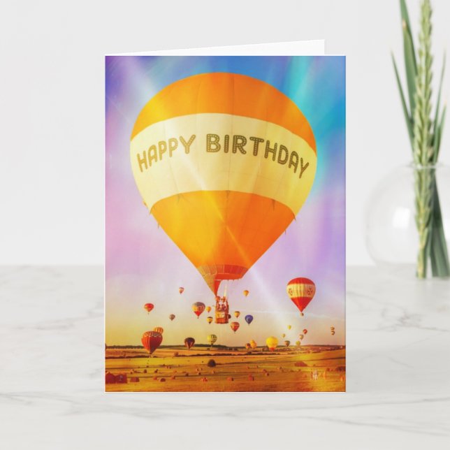 Tarjeta del feliz cumpleaños: Globos de aire (Anverso)