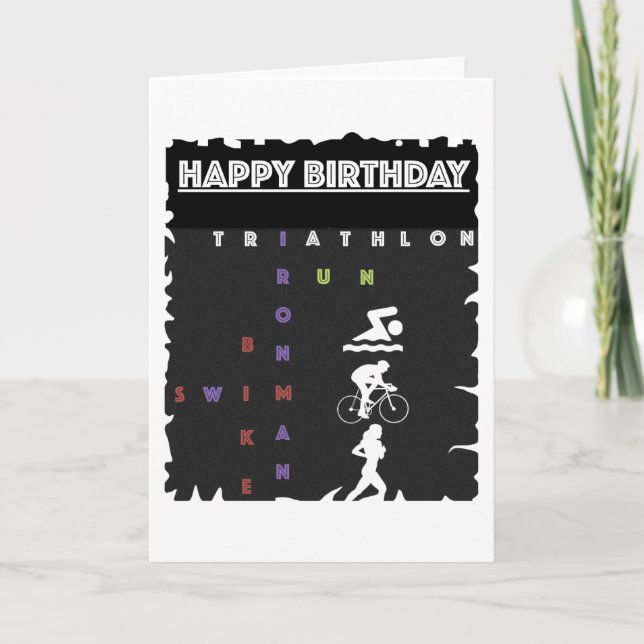 Tarjeta del feliz cumpleaños para Triathlete (Anverso)