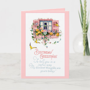 Tarjeta del feliz cumpleaños - vintage