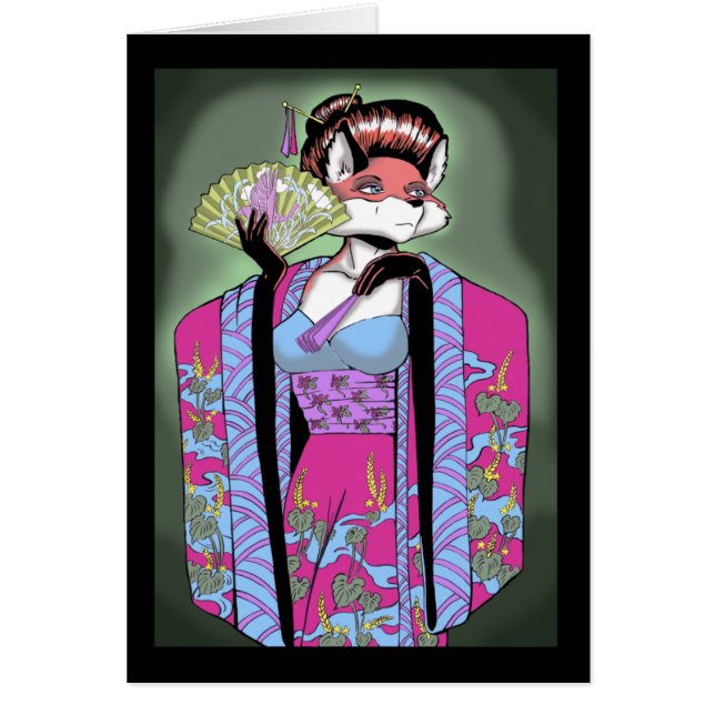 Tarjeta del Fox del geisha (Frente)