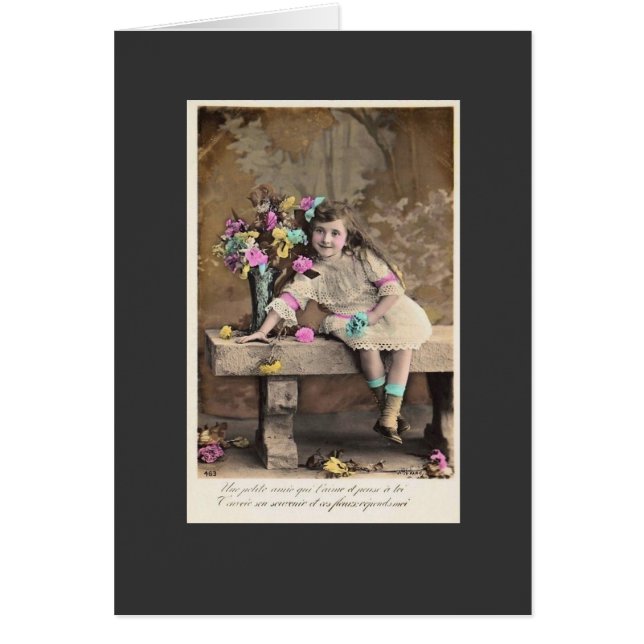 Tarjeta del francés del vintage (Frente)
