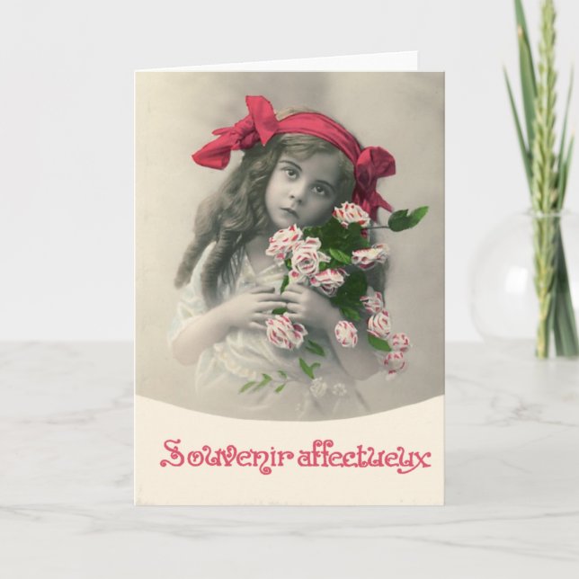 Tarjeta del francés del vintage de Affectueux del (Anverso)