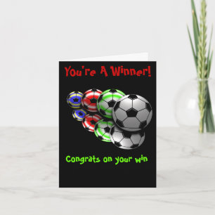 Tarjeta del fútbol de la enhorabuena