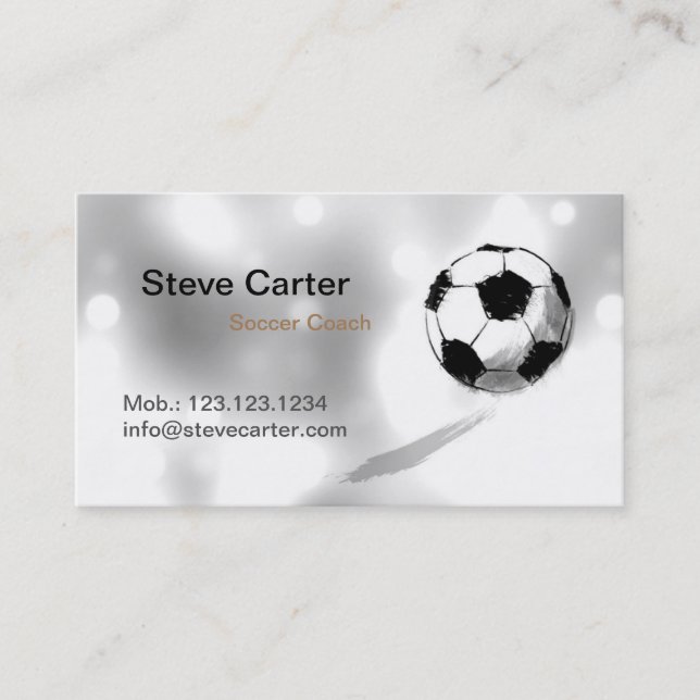Tarjeta del fútbol, del entrenador de fútbol o del (Anverso)