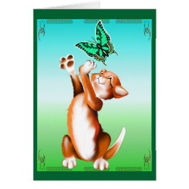 Tarjeta del gatito de la mariposa