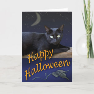 Tarjeta del gato de Halloween