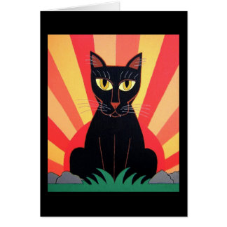 Tarjeta del gato de pantera negra