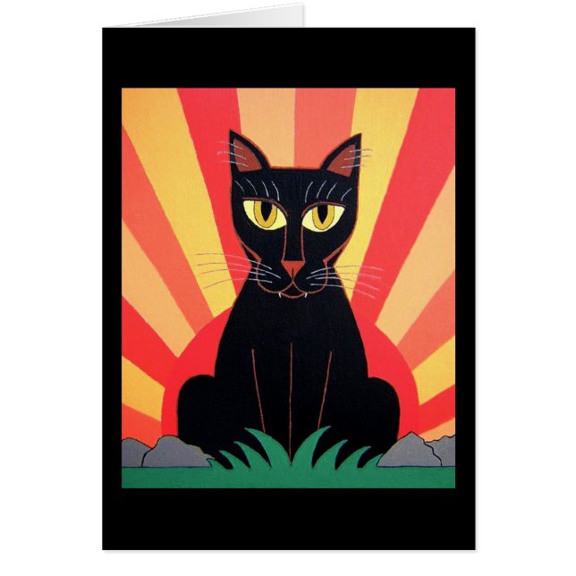 Tarjeta del gato de pantera negra (Frente)
