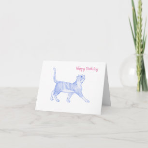 Tarjeta del gato del feliz cumpleaños