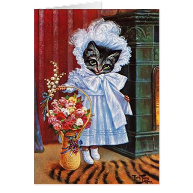 Tarjeta del gato del vintage, Arturo Thiele (Frente)
