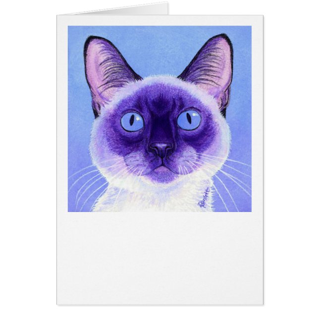 Tarjeta del gato siamés (Frente)