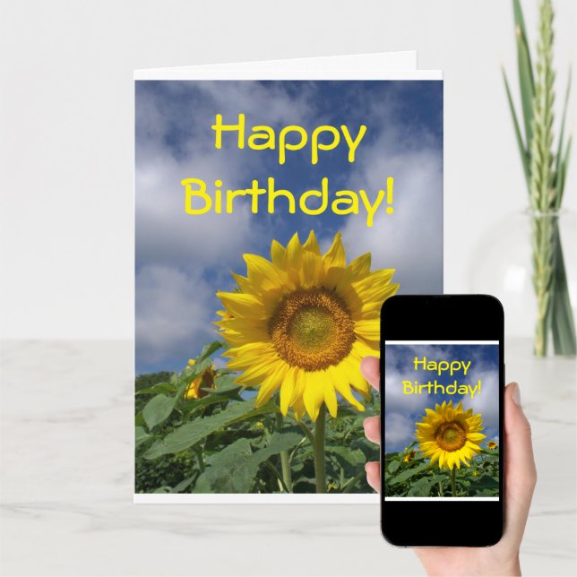 Tarjeta del girasol del feliz cumpleaños 