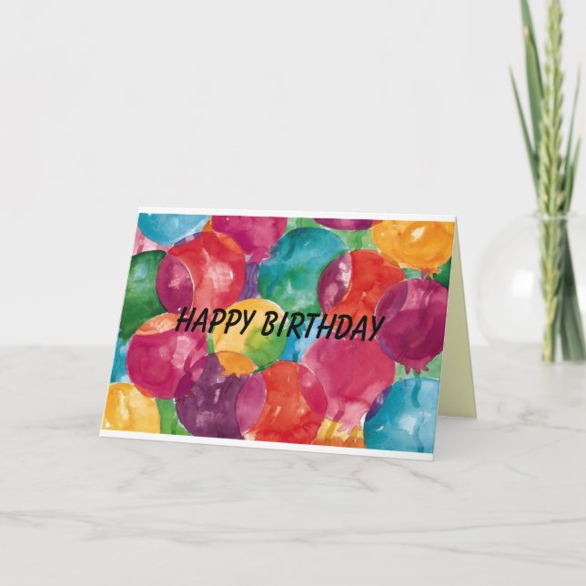 Tarjeta del globo del feliz cumpleaños (Anverso)