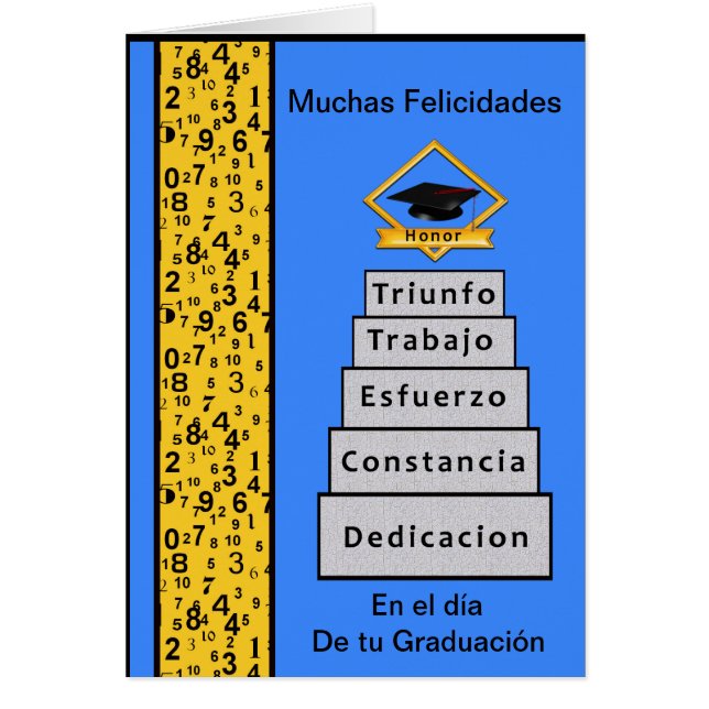 Tarjeta del graduacion del diámetro de tu del en (Frente)