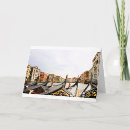 Tarjeta del Gran Canal de Góndolas de Venecia<Blan