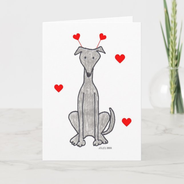 Tarjeta del gris del galgo de los oídos de la (Anverso)