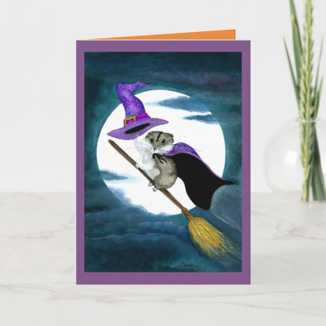 Tarjeta del hámster del feliz Halloween por Bihrle (Anverso)