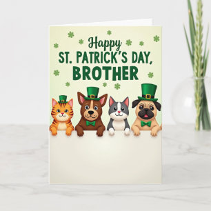 Tarjeta del hermano con follaje verde