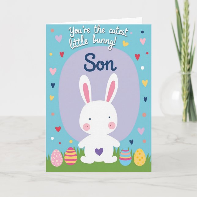 Tarjeta del hijo conejito más lindo (Anverso)