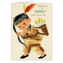 Tarjeta del hijo del padre de papá retro