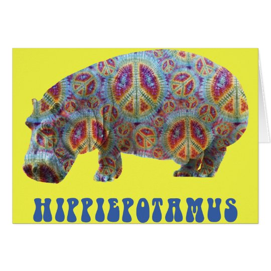 Tarjeta del Hippopotamus del hippy del Hippie de