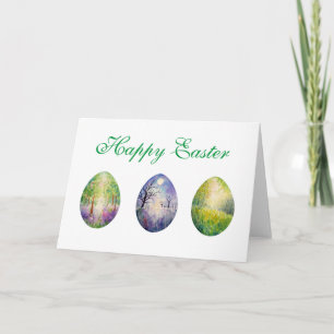Tarjeta del huevo de Pascua del paisaje del