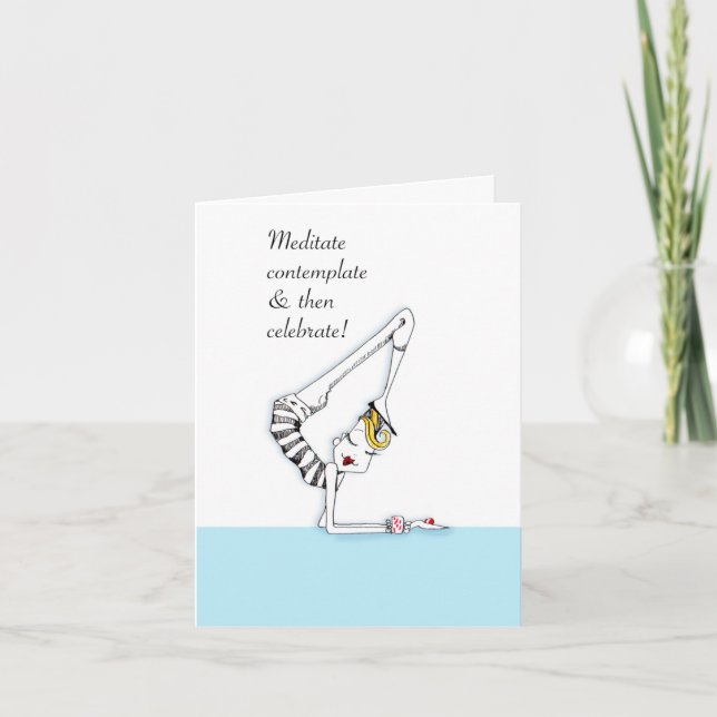 Tarjeta del humor de la yoga conveniente para (Anverso)