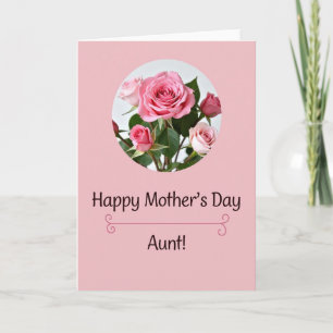 Tarjeta del jardín de rosas rosadas rayadas