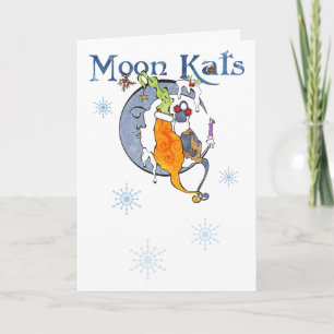 Tarjeta del Kat Yule de la luna