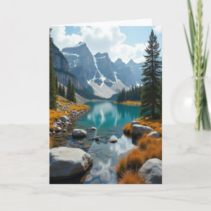 Tarjeta del lago del Día del Padre Majestuoso
