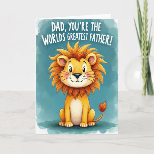 Tarjeta del León Padre del Mundo Más Grande