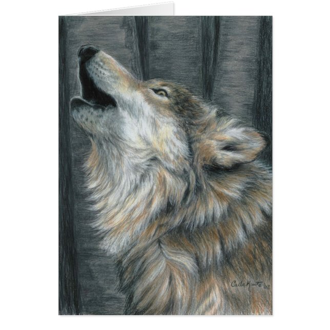 Tarjeta del lobo del grito (Frente)