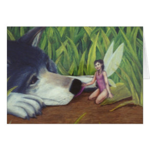 Tarjeta del "lobo y de la hada" de Nathan James