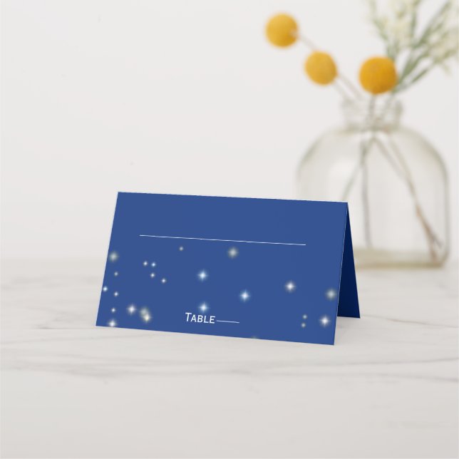 Tarjeta del lugar de estar del boda de noche Blue  (Anverso)