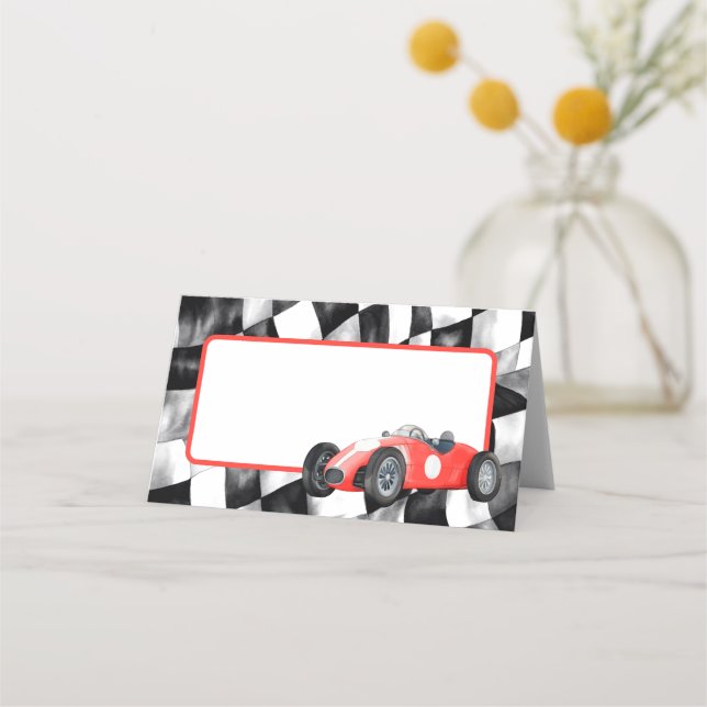 Tarjeta del lugar de fiesta de cumpleaños del coch (Anverso)