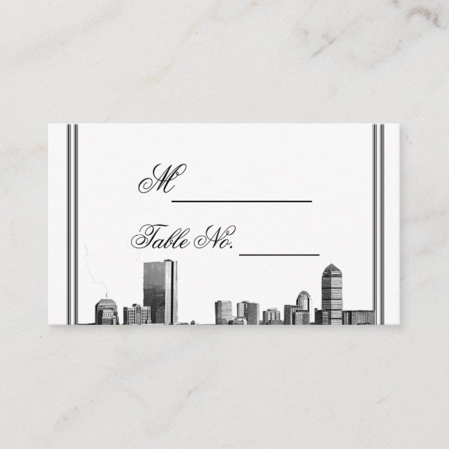 Tarjeta del lugar de la boda de destino de Boston (Anverso)