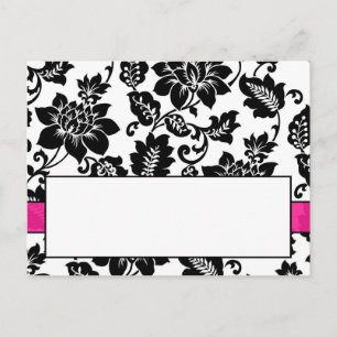 Tarjeta del lugar de la boda de la damasca floral 