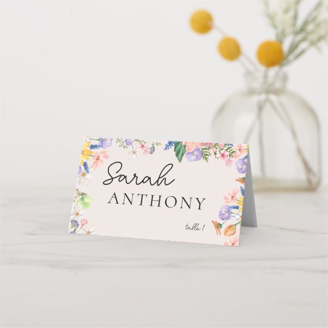 Tarjeta del lugar de la boda de la primavera de la (Anverso)
