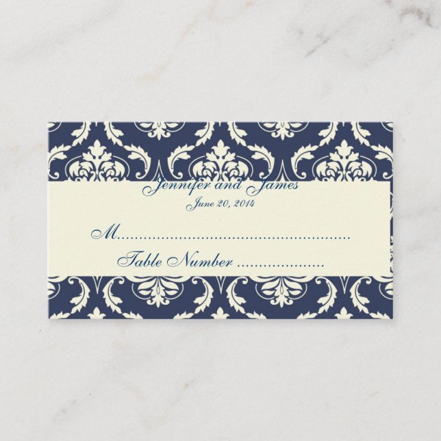 Tarjeta del lugar de la mesa de bodas de marfil de (Anverso)